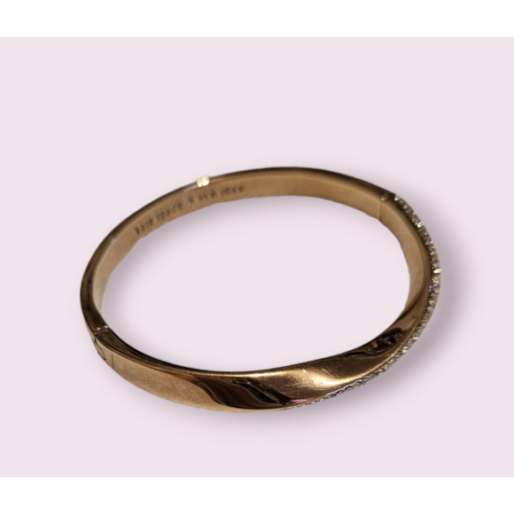 Kate Spade New York Gold Tone Twisted Bangle Crystals Bracelet - Picture 3 of 11